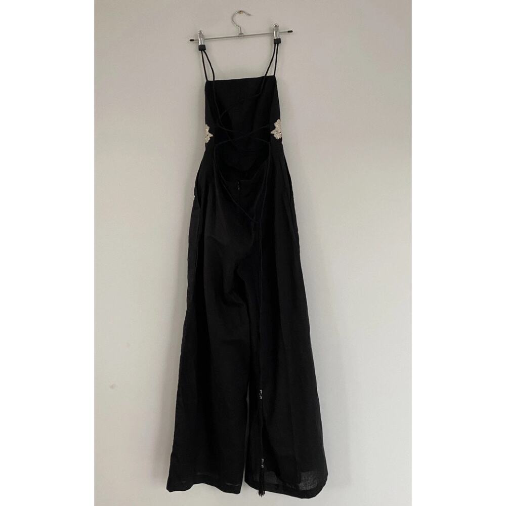 Zimmermann Black Jumpsuit with Cream Floral Accents - Picture 6 of 8